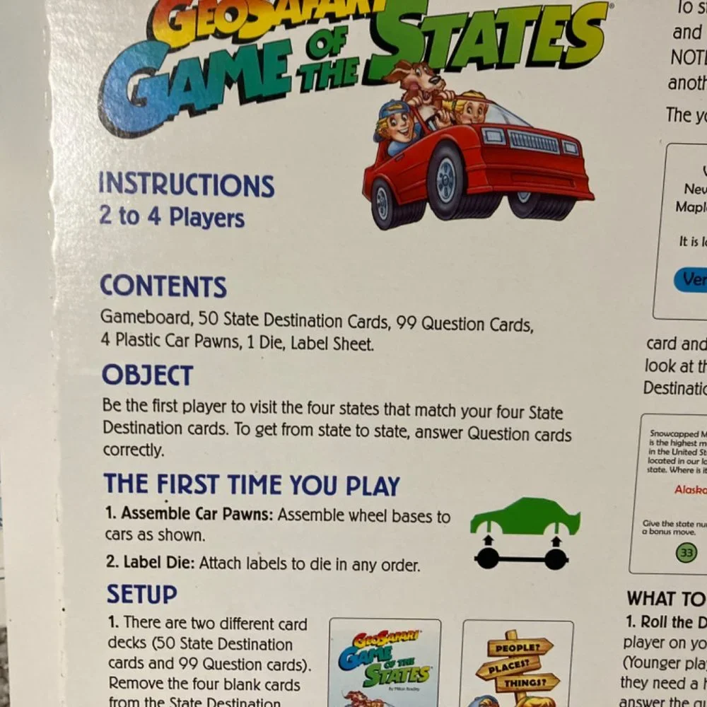 GeoSafari Game of the States by Educational Insights Complete Vintage 1991